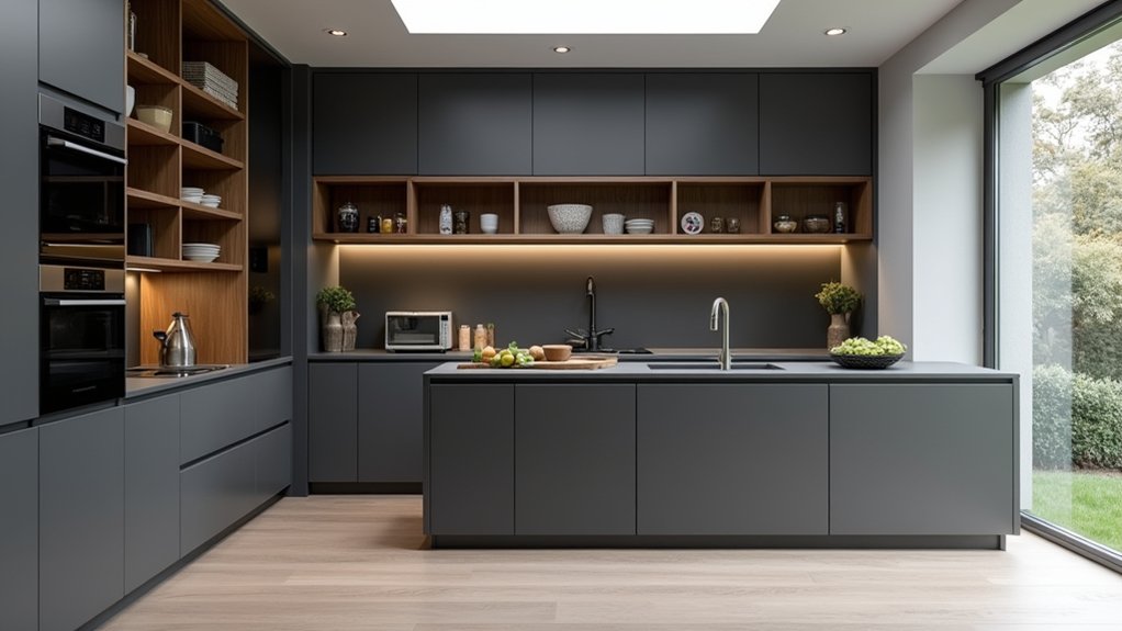 maximize narrow kitchen space