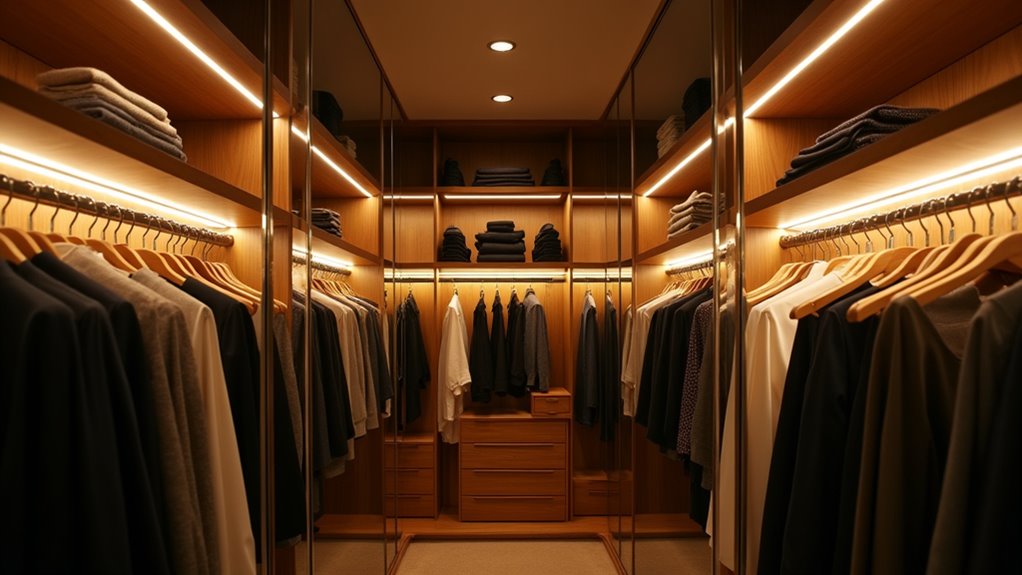 illuminating closet spaces enhance visibility