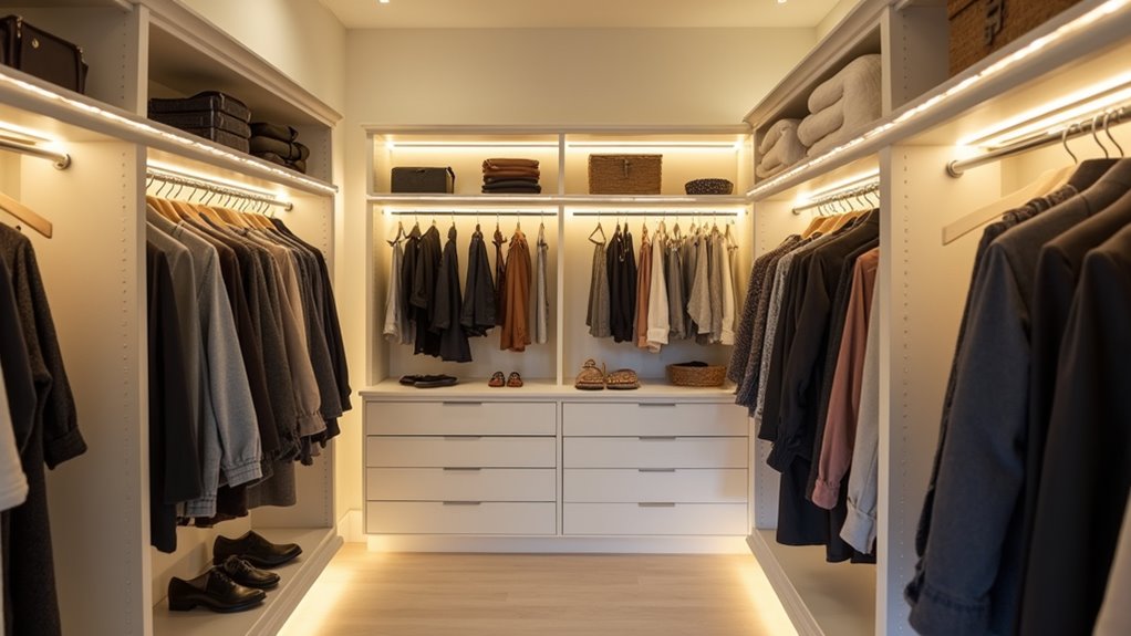 modular customizable illuminated organized closet designs