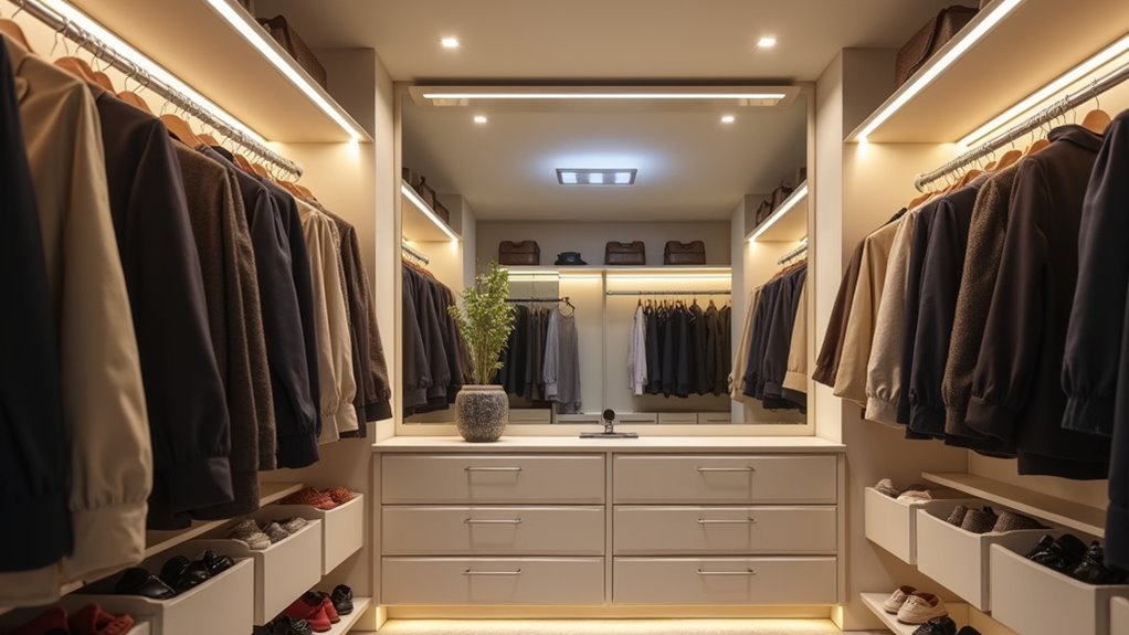 targeted energy efficient customizable integrated closet lighting