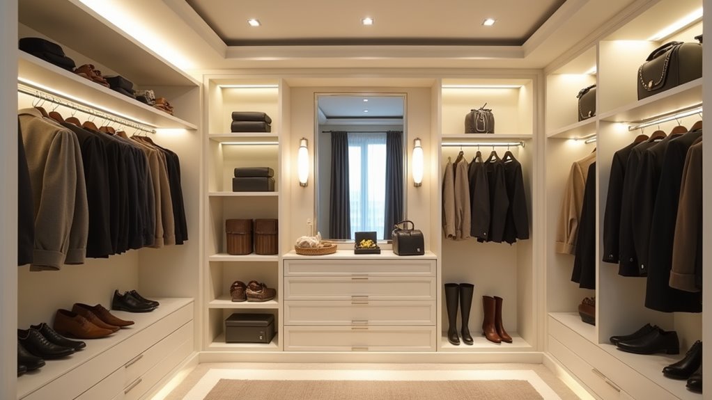tri layered closet lighting design approach