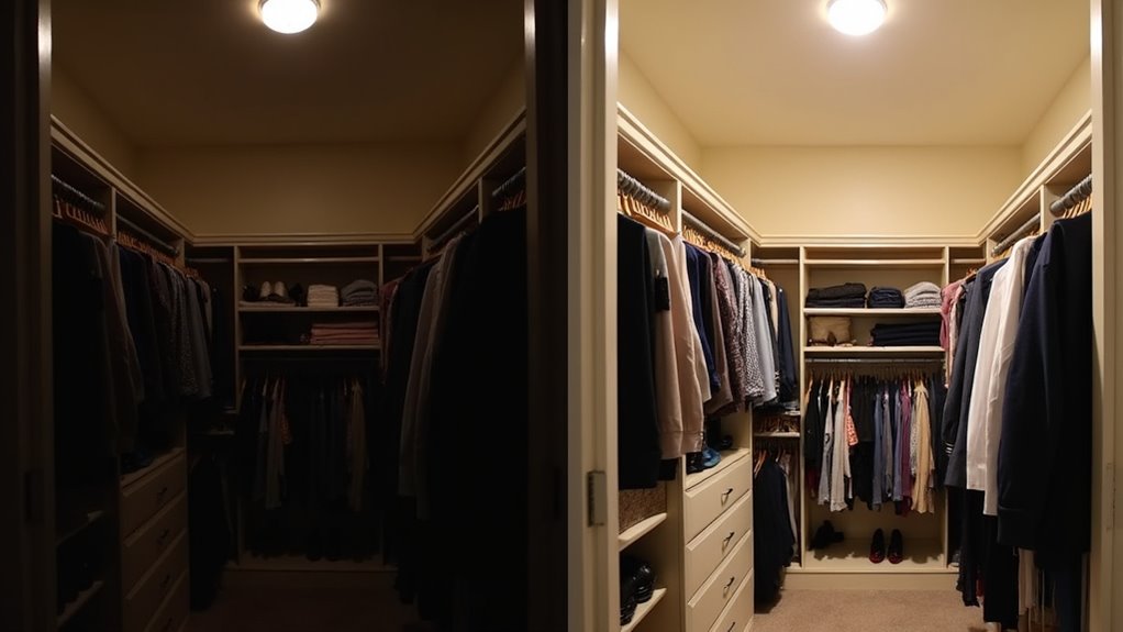 wireless lighting transforms dark closets
