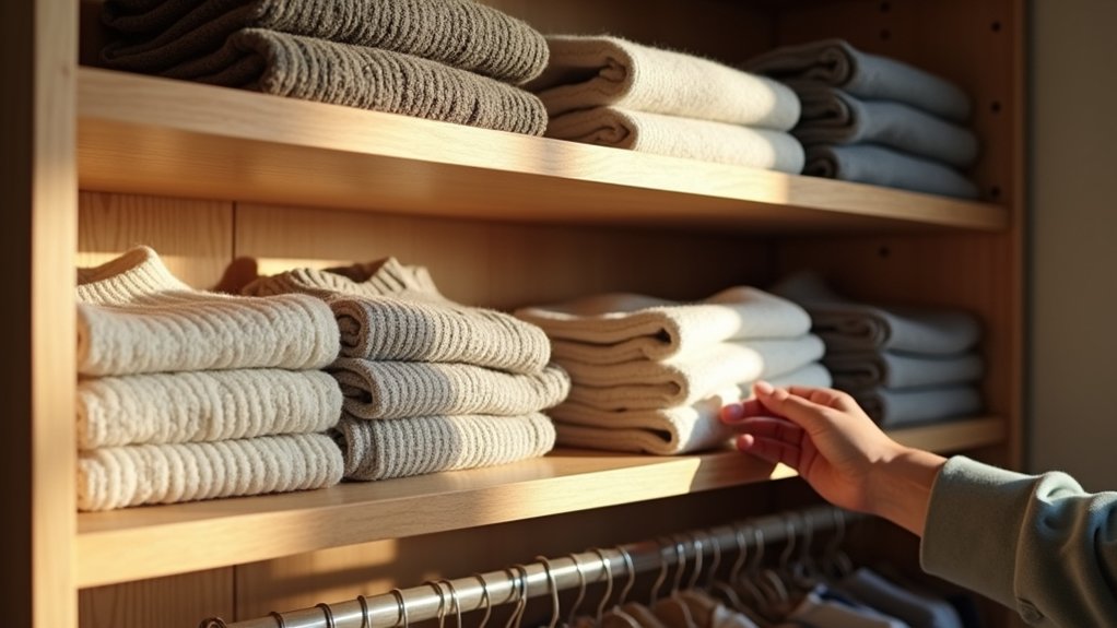 disorganized wrinkled cluttered underutilized shelves