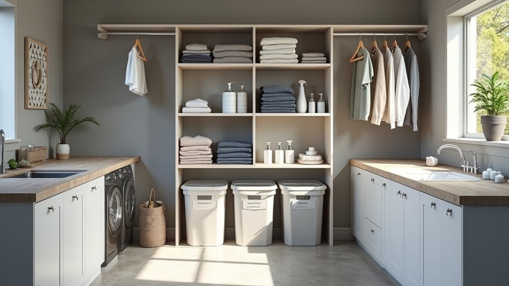 efficient laundry storage setup simplifies tasks