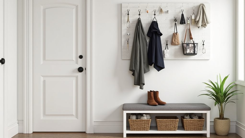 maintain tidy entryway without coat closet