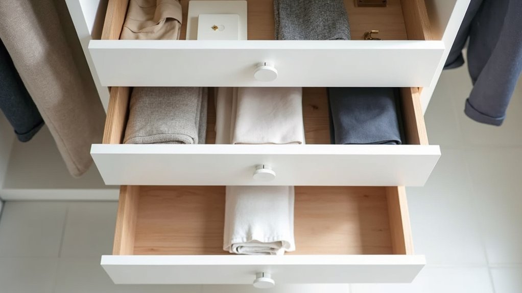 optimal closet drawer width standardization