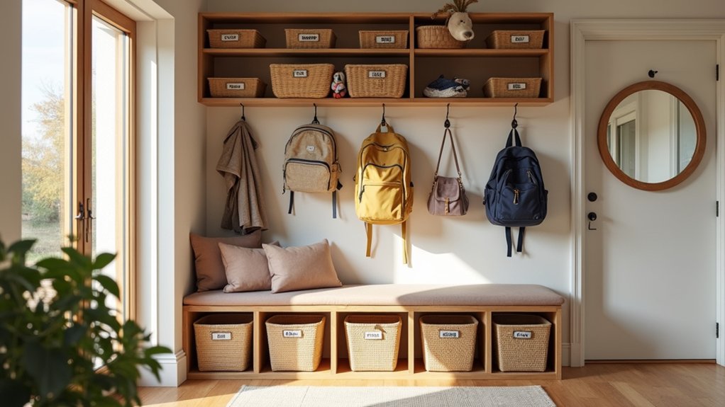 organized entryway for families