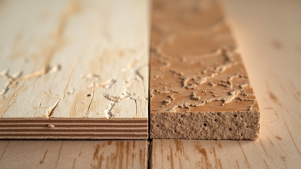 plywood outperforms moisture resistant mdf