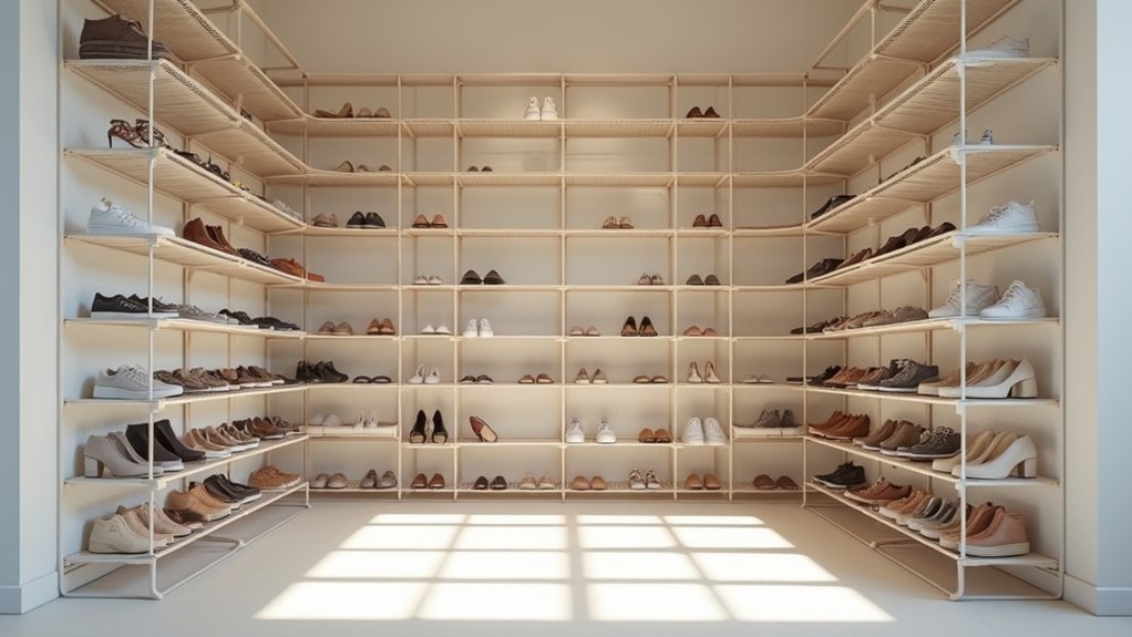 stack modular racks vertically for storage