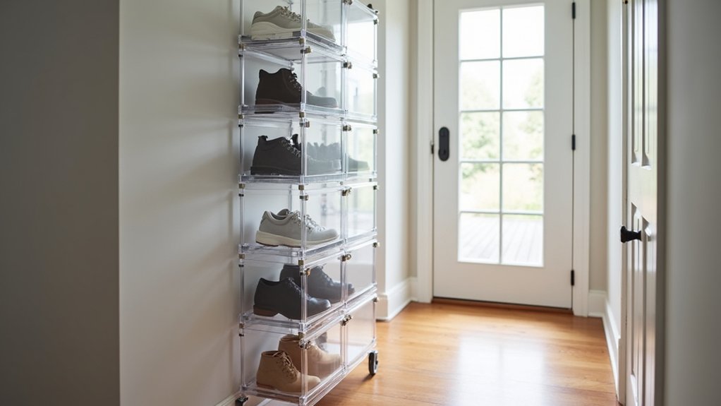 stackable modular magnetic vented shoe storage