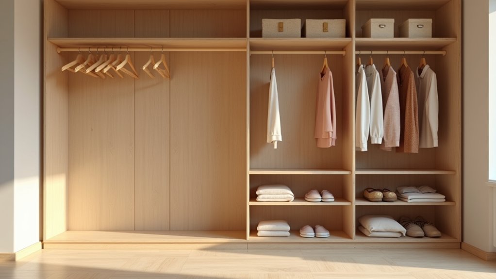 wardrobe organization depends on space