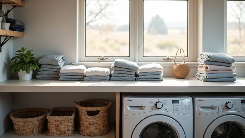 wrinkle free laundry folding counter setup
