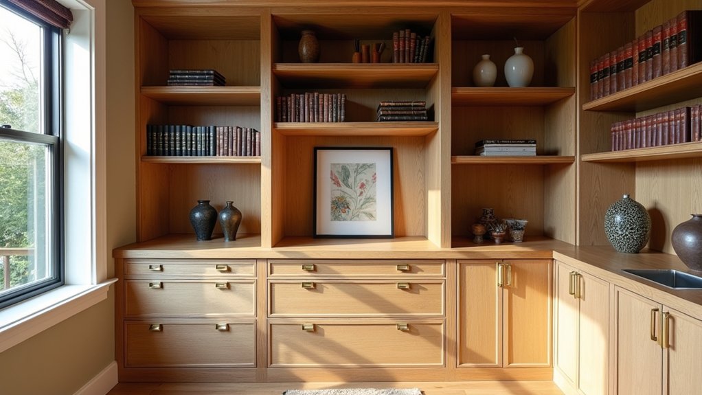 adjustable built in storage drawers