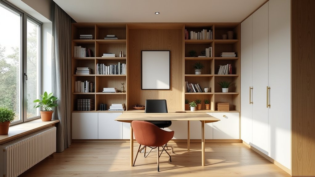 built in bookshelves vs cabinets