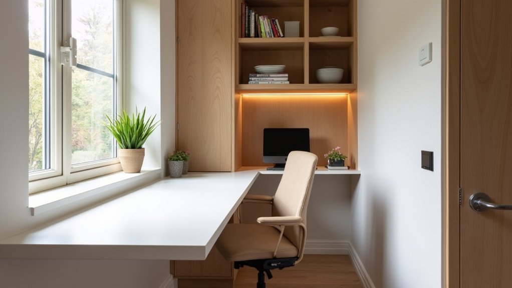 built in desk storage maximizing