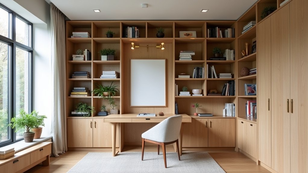 custom wall desk storage