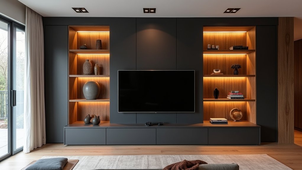 integrated led and pop up tv