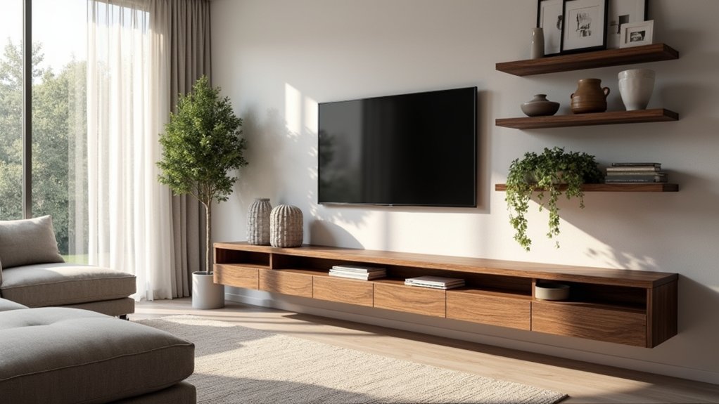 modern sleek media wall