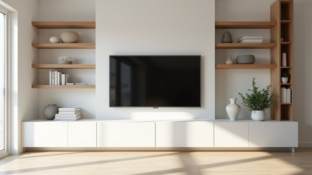 neutral wall with balanced tv
