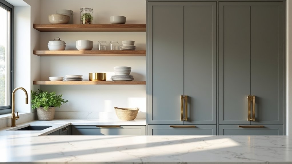 open shelving vs pantry cabinets