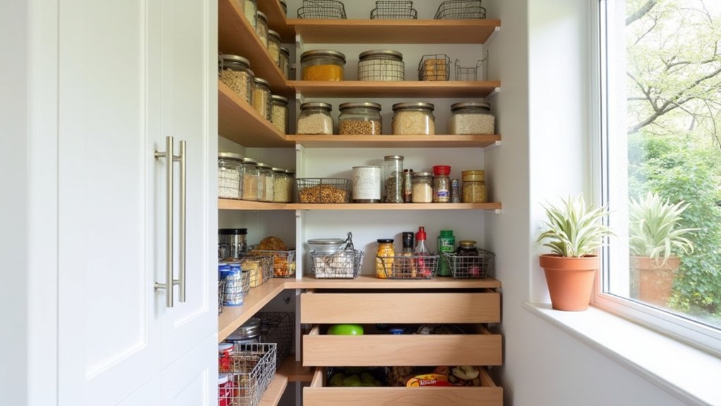 vertical shelving maximizes storage