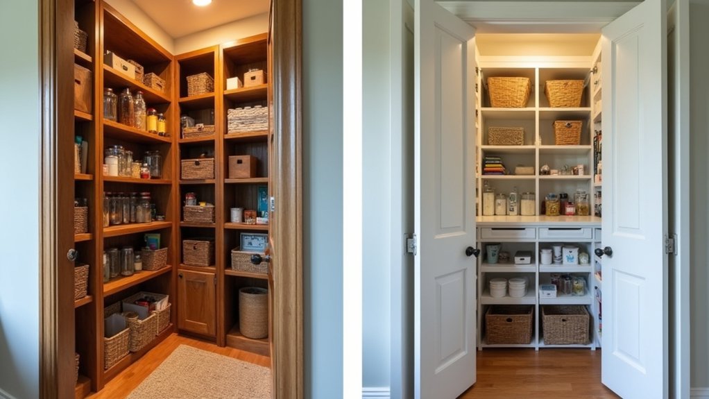 walk in vs reach in pantry shelving