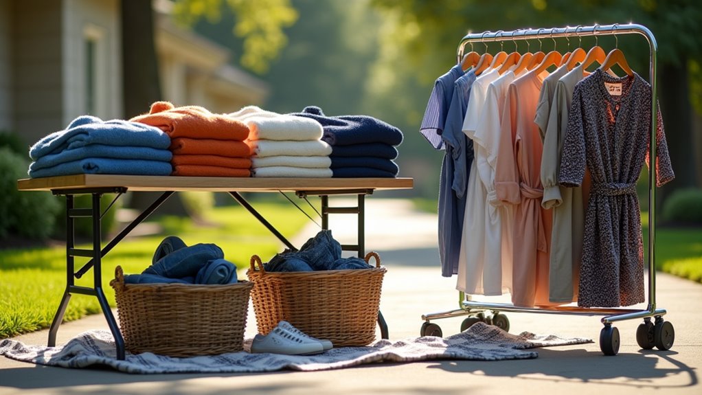 closet clothing for yard sale