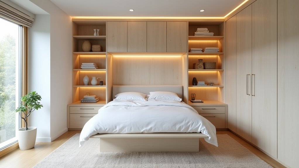 custom storage for murphy beds