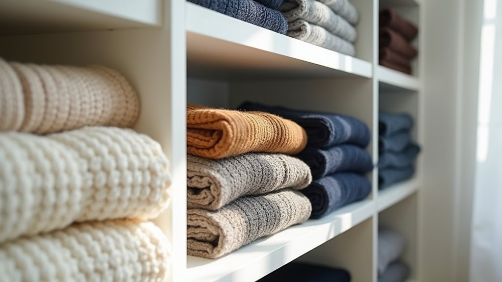 neat sweater stacking without piles