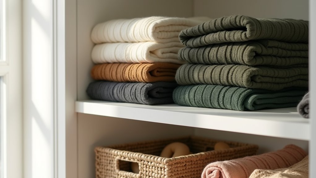 store sweaters neatly for space